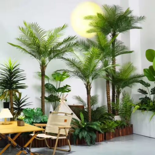 7-9FT Realistic Artificial Palm Tree – Tall Tropical Decor, No Maintenance Needed